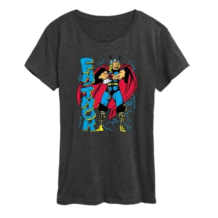 Женская футболка Thor Fathor с коротким рукавом и графическим рисунком heather charcoal