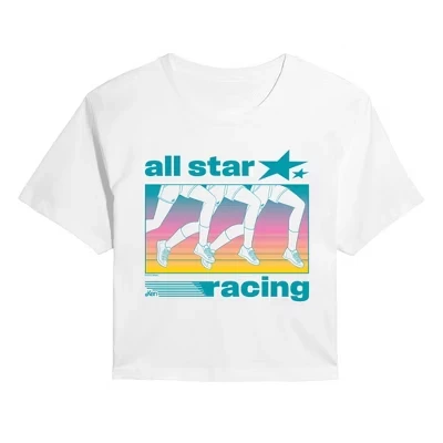Женская укороченная футболка с рисунком All Star Ken Running, белая