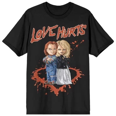 Love Hurts Взрослая черная футболка с круглым вырезом и коротким рукавом для взрослых, черная