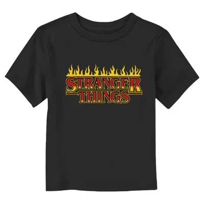 Футболка с классическим логотипом для малышей in Flames черного цвета