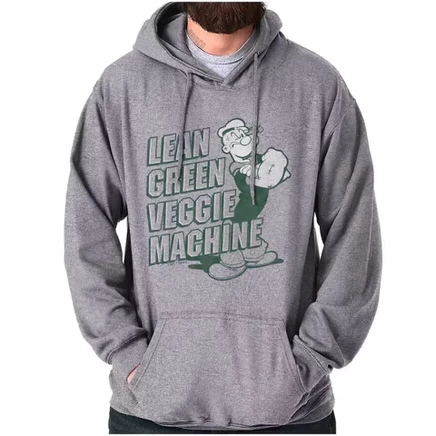 Унисекс худи Brisco Brands Popeye Veggie Machine, серый