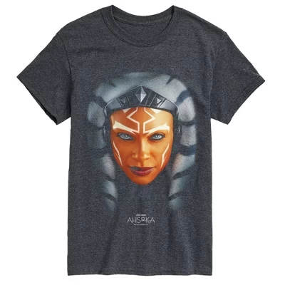 Men's -  - Ahsoka Portrait Short Sleeve Graphic T-Shirt heather charcoal