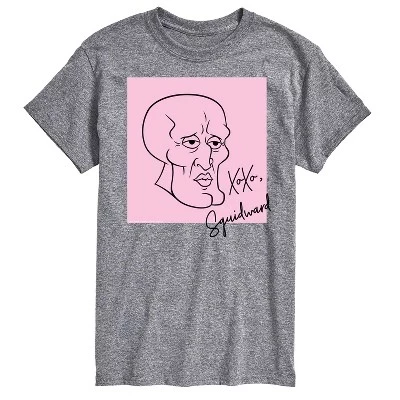 Мужская футболка SpongeBob, Squidward, серый меланж