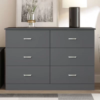Комод Galano, 6 ящиков, 119×40×81 см, серый