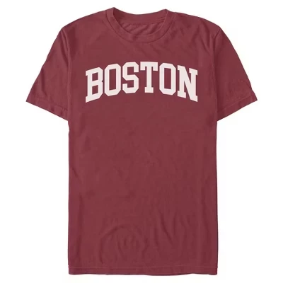 Mens Lost Gods Collegiate Boston Name Logo T Shirt brick