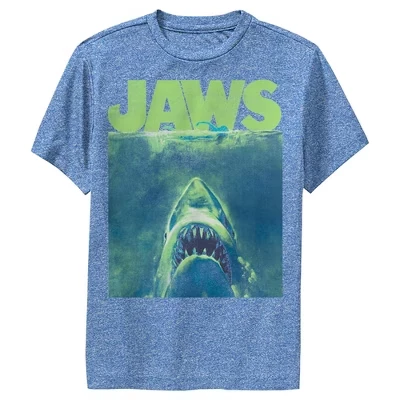 Футболка для мальчиков Jaws Neon Poster, синяя