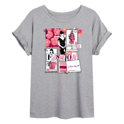 Женская футболка с объемным рисунком heather grey для модного скетчбука heather grey