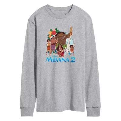 Мужской лонгслив Moana Group Photo, серый меланж