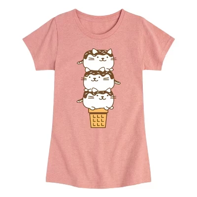 Приталенная футболка с коротким рукавом и рисунком в виде конуса мороженого Kawaii desert pink