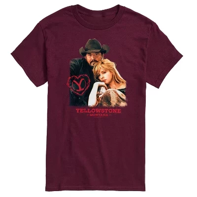 Мужская футболка Rip And Beth Montana Valentine с коротким рукавом и графическим рисунком темно-бордового цвета