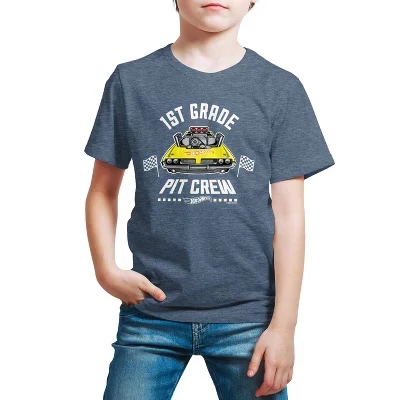 Футболка Pit Crew 1-го класса с коротким рукавом и рисунком heather blue