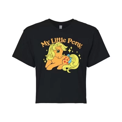 Женская укороченная футболка с логотипом Applejack, черная