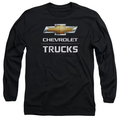 Мужская футболка Chevrolet Trucks с длинным рукавом черного цвета