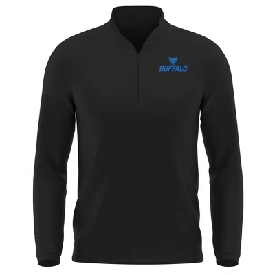 Мужской пуловер University of Buffalo Adult Active Sport на молнии 1/4 с логотипом слева на груди, черный