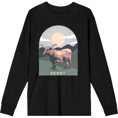 Мужской лонгслив Bioworld Howdy Cow, черный