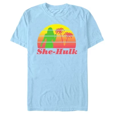 Мужская футболка She-Hulk: Attorney at Law Sunset Green Hero светло-голубого цвета