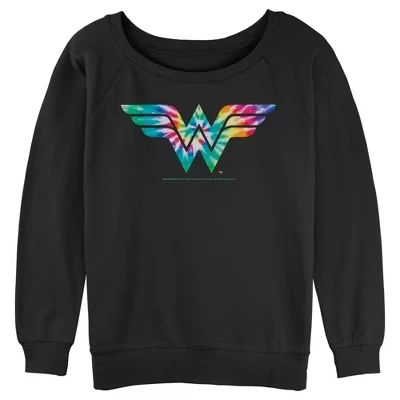 Толстовка с логотипом Wonder Woman Tie Dye для юниорок черная