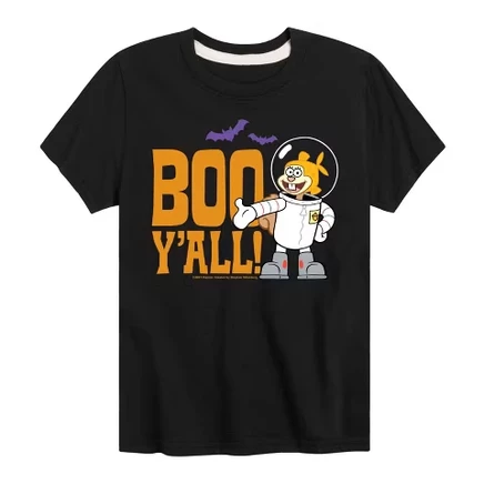 Футболка для мальчиков SpongeBob «Sandy Boo Y'all», черная