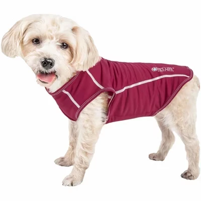 (R) Футболка Active 'Racerbark' с 4-полосной эластичной резинкой Active Dog Tank Top темно-бордового цвета