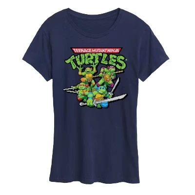 Женская футболка TMNT Gaming Group And Logo, синяя
