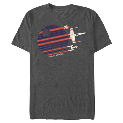 Мужская футболка Star Wars Death Star Streaks, серый меланж