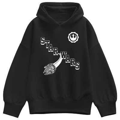 Женская толстовка Collegiate Icons с капюшоном из флиса оверсайз черного цвета