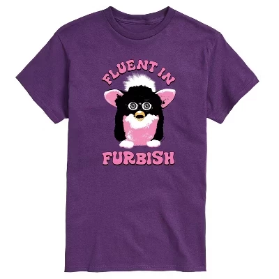 Мужская футболка с коротким рукавом и рисунком Fluent In Furbish фиолетового цвета