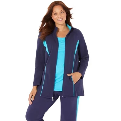 Гламурная французская махровая куртка Active Jacket синего цвета