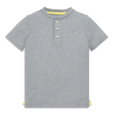 Детская футболка Henley в полоску серого цвета