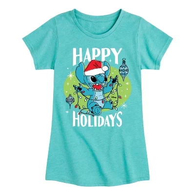 Приталенная футболка с коротким рукавом и рисунком Happy Holidays Christmas бирюзового цвета