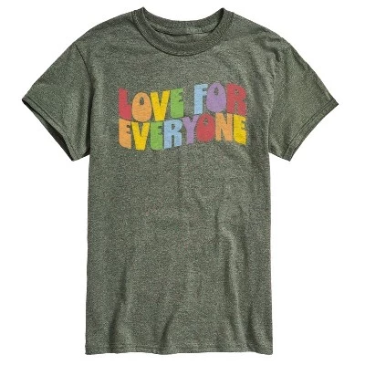 Мужская футболка с радужным рисунком Love For Everyone с коротким рукавом и надписью Love For Everyone