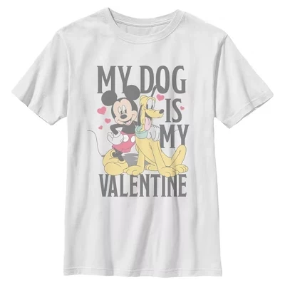 Футболка для мальчиков Mickey & Friends Pluto My Dog Is My Valentine белая