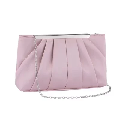 Женский клатч INSPIRE CHIC с плиссировкой и цепочкой, розовый