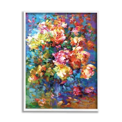 Яркие цветы в вазе в обрамлении Giclee Art white