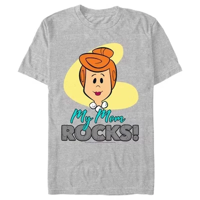 Мужская футболка Flintstones My Mom Rocks - - спортивная Хизер
