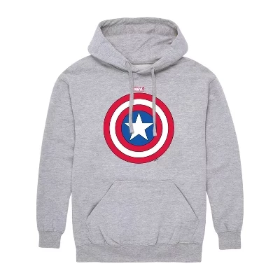 Мужское худи Marvel Cap Logo Shield, флисовое, меланжевое