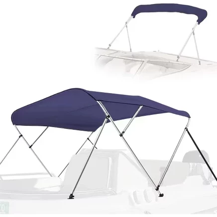 Чехол для лодки Bimini Top 4 Bow 600D морского класса с алюминиевой рамой диаметром 1 дюйм - синий (SLBT484B.5)