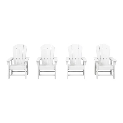 Пластиковый стул для патио Malibu Kids Outdoor Adirondack (набор из 4 штук) белый