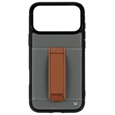 Чехол Walli iPhone 17 Pro Max с кошельком и ремешком, серый