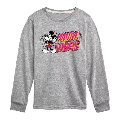Футболка с графическим рисунком Positive Vibes с длинным рукавом athletic heather