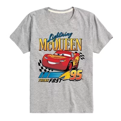 Футболка с коротким рукавом Lightning McQueen Think Fast с графическим рисунком athletic heather