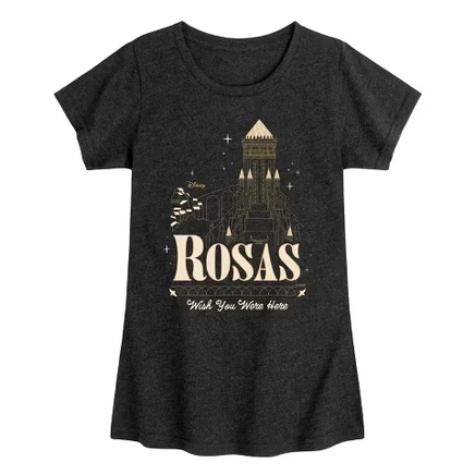 Футболка для девочек Disney Rosas Wish You Were Here, меланж