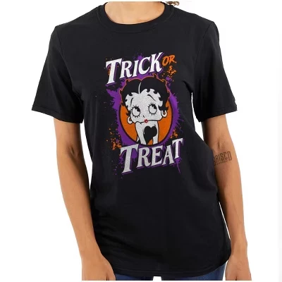 Женские футболки с рисунком на Хэллоуин Trick or Treat Brisco Brands черного цвета