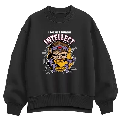 Женская толстовка Supreme Intelligence Oversize из флиса черного цвета