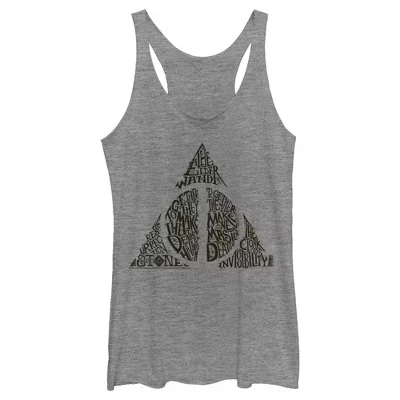 Женская майка Harry Potter Deathly Hallows, серая