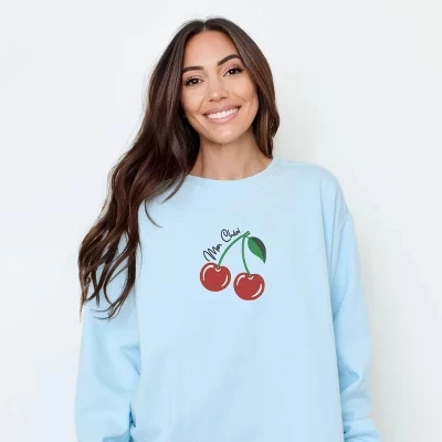 Вышитая одежда Mon Cherie Cherries, окрашенная в цвет свитшота из шамбре