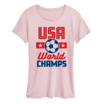 Женская футболка Instant Message American Soccer Champs, розовая