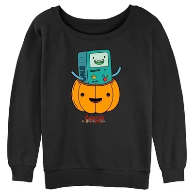 Женская толстовка BMO Jack-o'-lantern для юниорок на Хэллоуин, черная