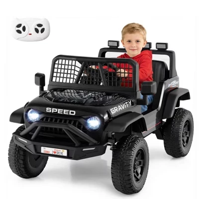 24V Ride On Car with Remote Control Music LED Headlights Spring Suspension for Kids Red/Pink/White/Black black