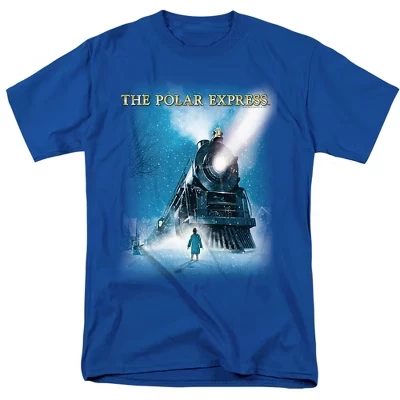 Футболка для взрослых с большим поездом Polar Express royal